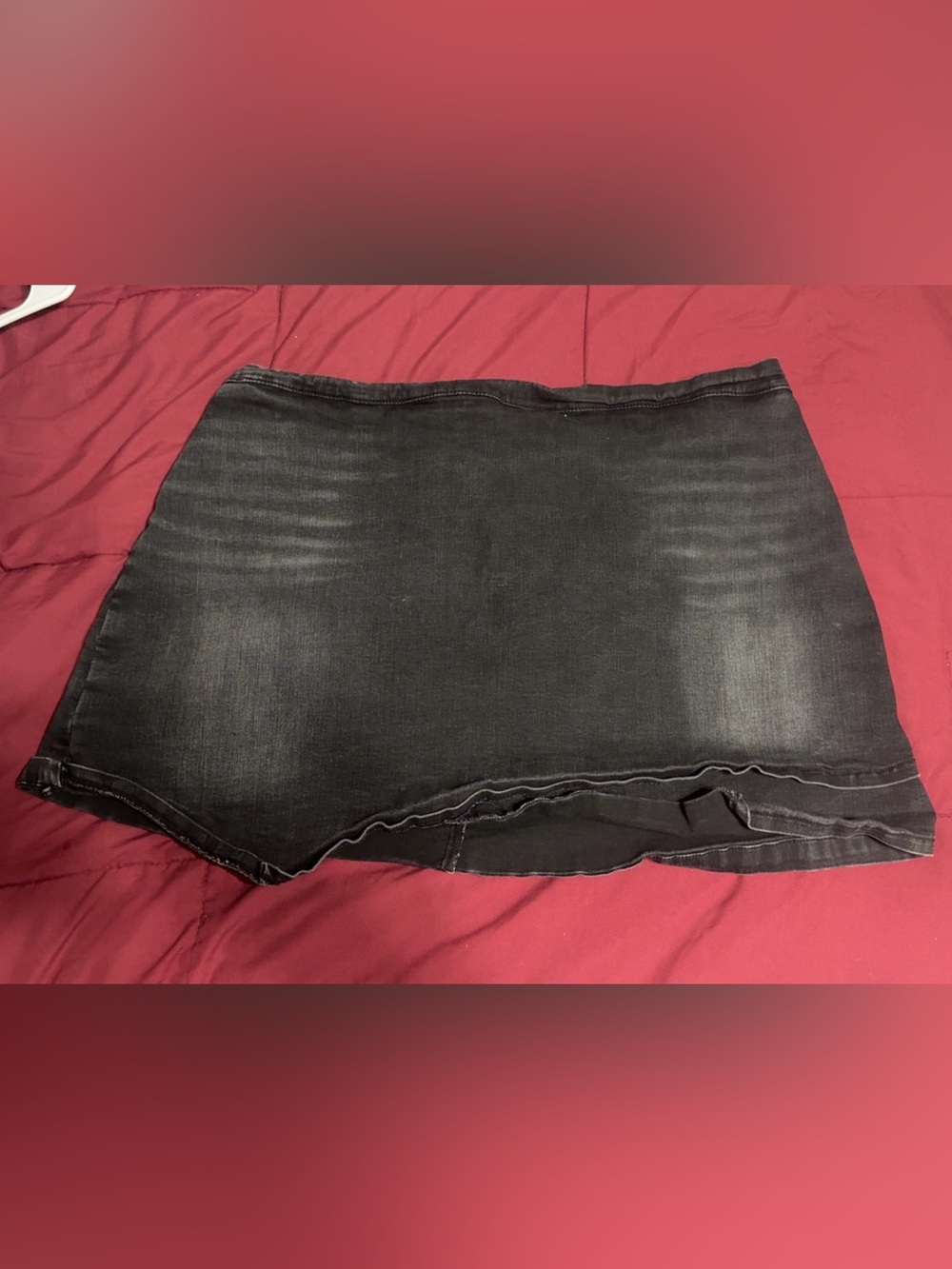 Women's Black Denim Mini Skirt